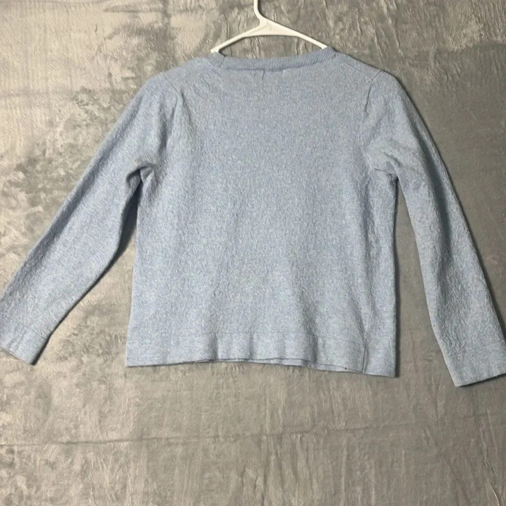 J. Crew Light Blue Girls Merino Wool Blend Soft Sweater Size Large